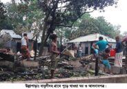 উল্লাপাড়ায় ৫ বাড়িতে আগুন ।। প্রায় ২৫ লাখ টাকা ক্ষতি
