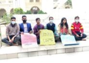 Symbolic hunger strike of Jnu students in solidarity with the agitating students in SUST”
